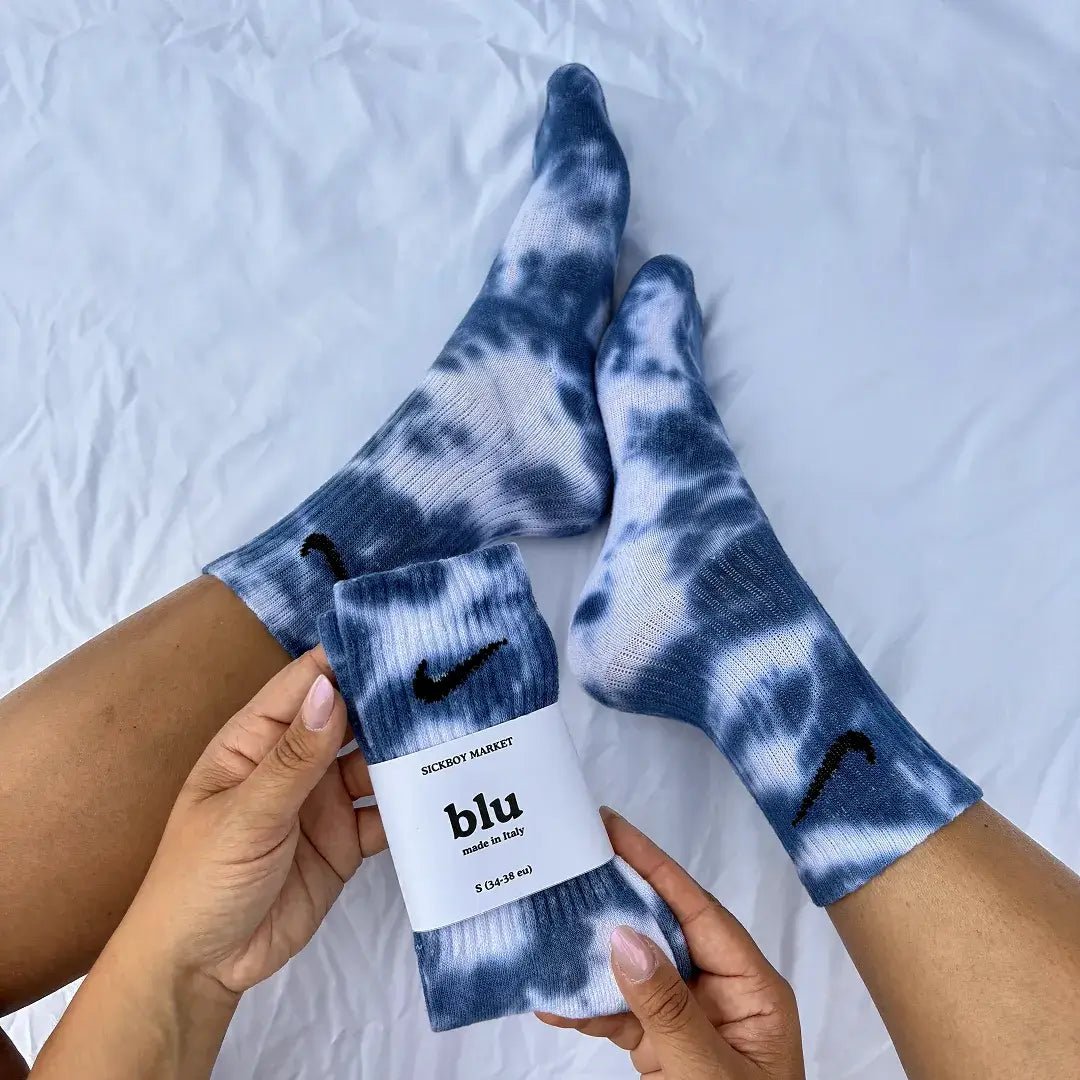 Blu - Calzini Nike Tie Dye Polpaccio - SICKBOY MARKET