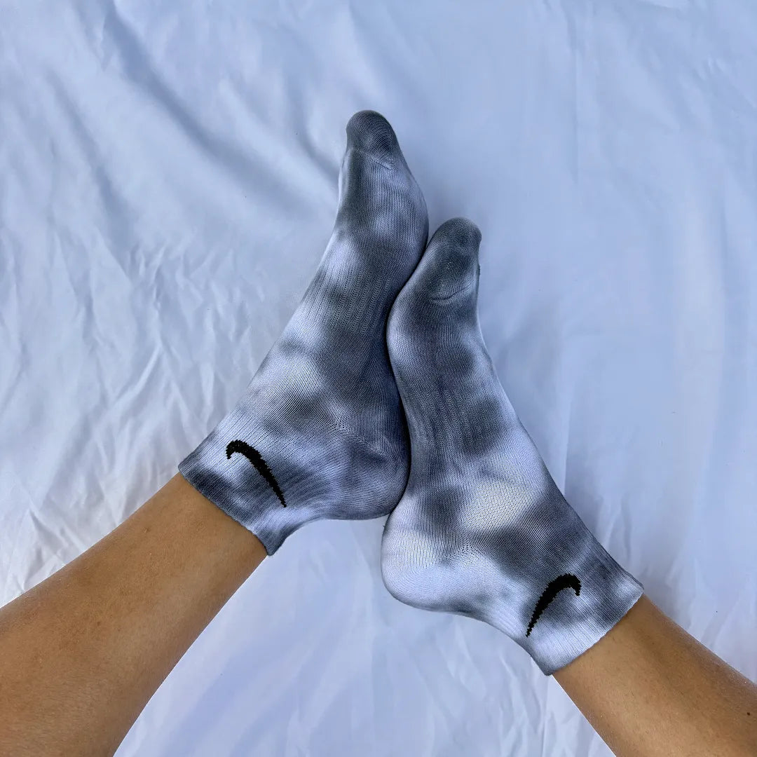 Tie Dye Black And Blue Nike Socks NIKE TIE DYE CREW/LONG SOCKS