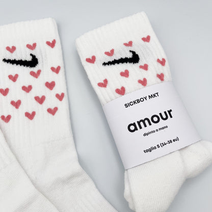 SICKBOY MARKET 'Amore' - Chaussettes Nike peintes à la main et fabriquées en Italie