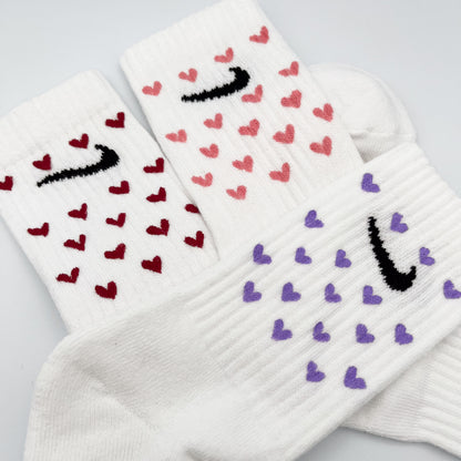 Amor Pack - Set 3 Calzini Nike Dipinti a Mano