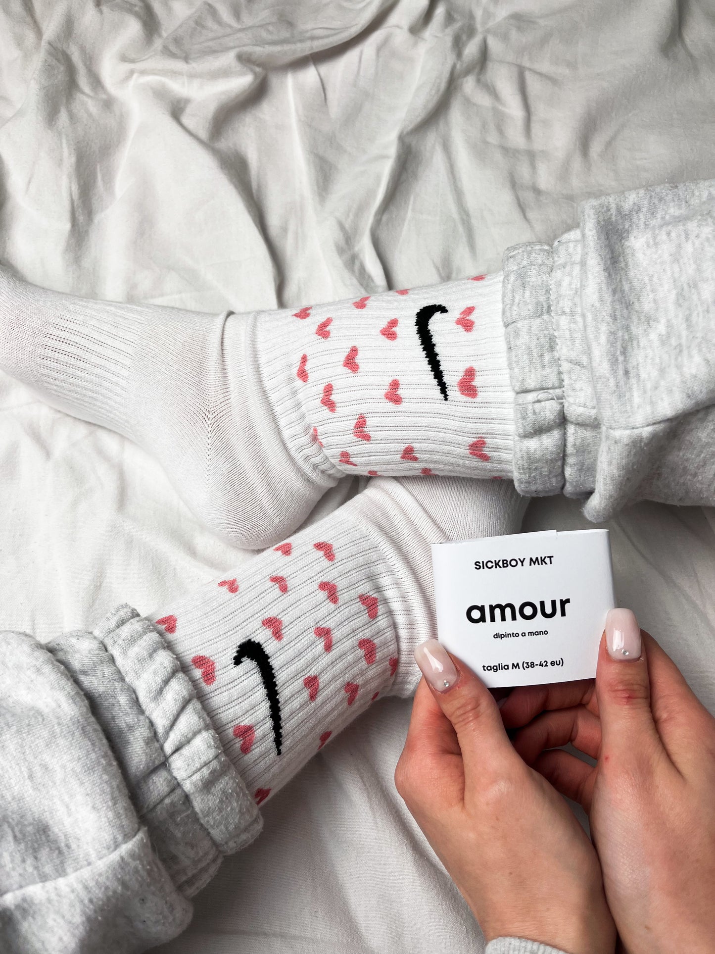 SICKBOY MARKET 'Amore' - Chaussettes Nike peintes à la main et fabriquées en Italie