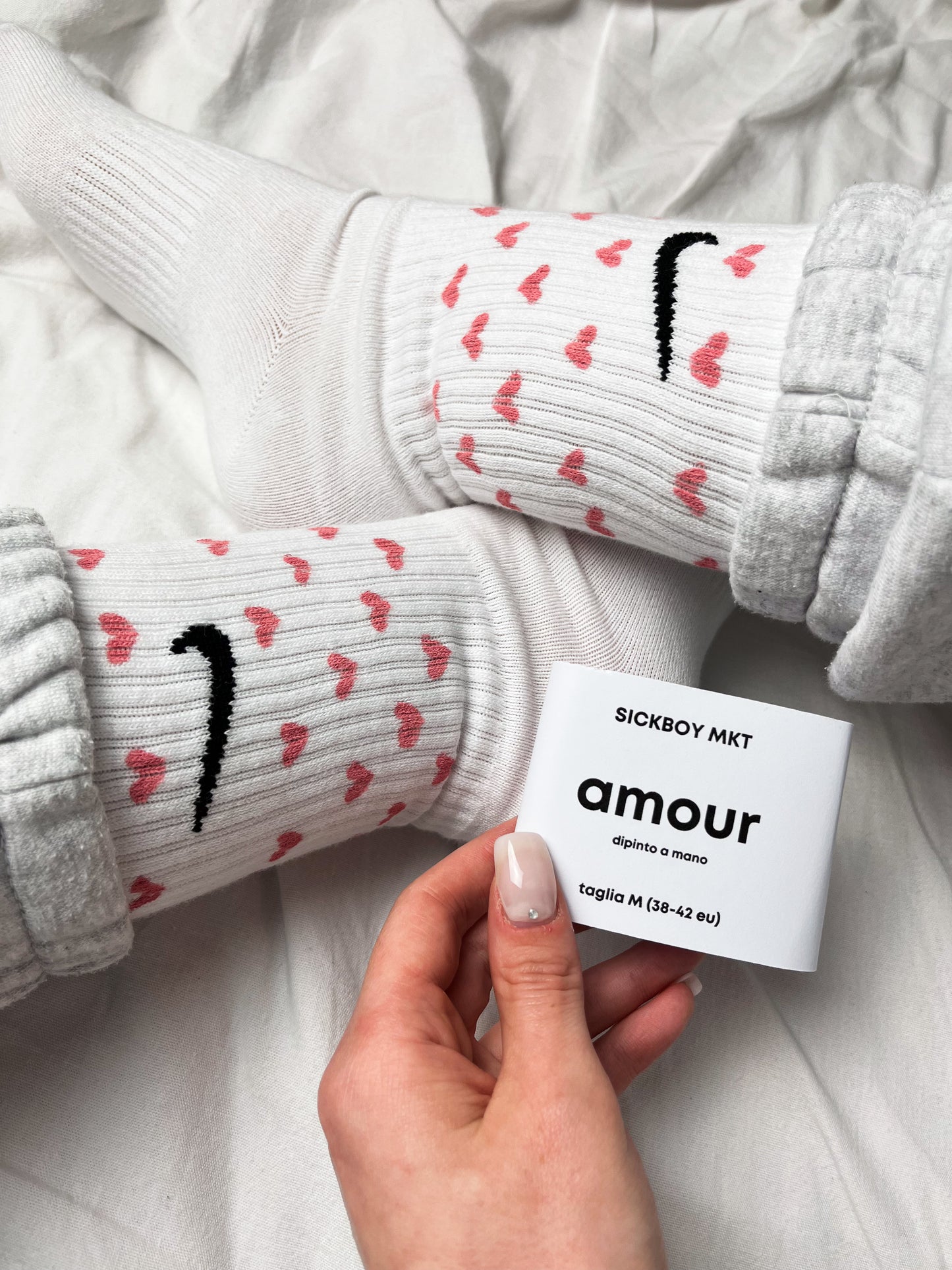 SICKBOY MARKET 'Amore' - Chaussettes Nike peintes à la main et fabriquées en Italie