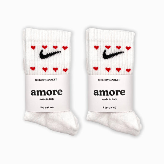 Coppia Amore - Set 2 Calzini Nike Dipinti A Mano