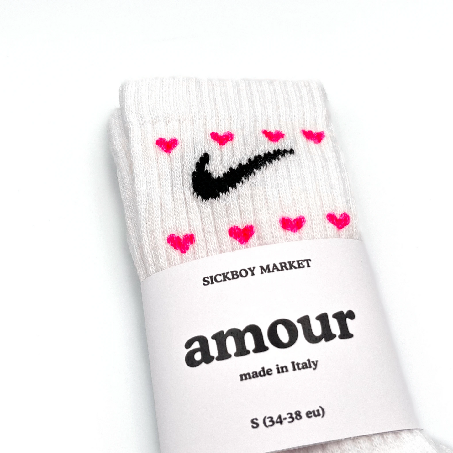 SICKBOY MARKET 'Amore' - Hand-painted Nike socks Made in Italy