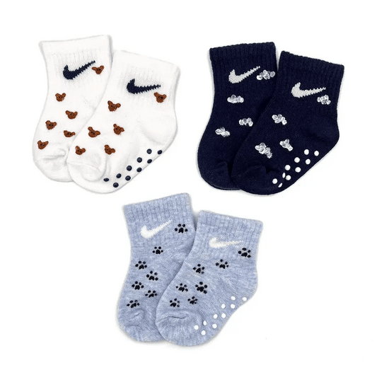 Bimbo Blu - Set 3 Calzini Nike Bebè Dipinti A Mano - SICKBOY MARKET