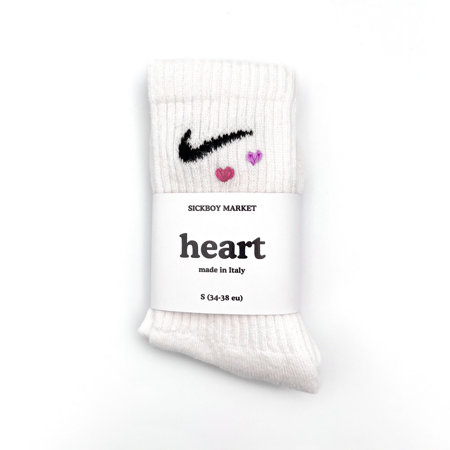 Heart - Calzini Nike Ricamati A Mano