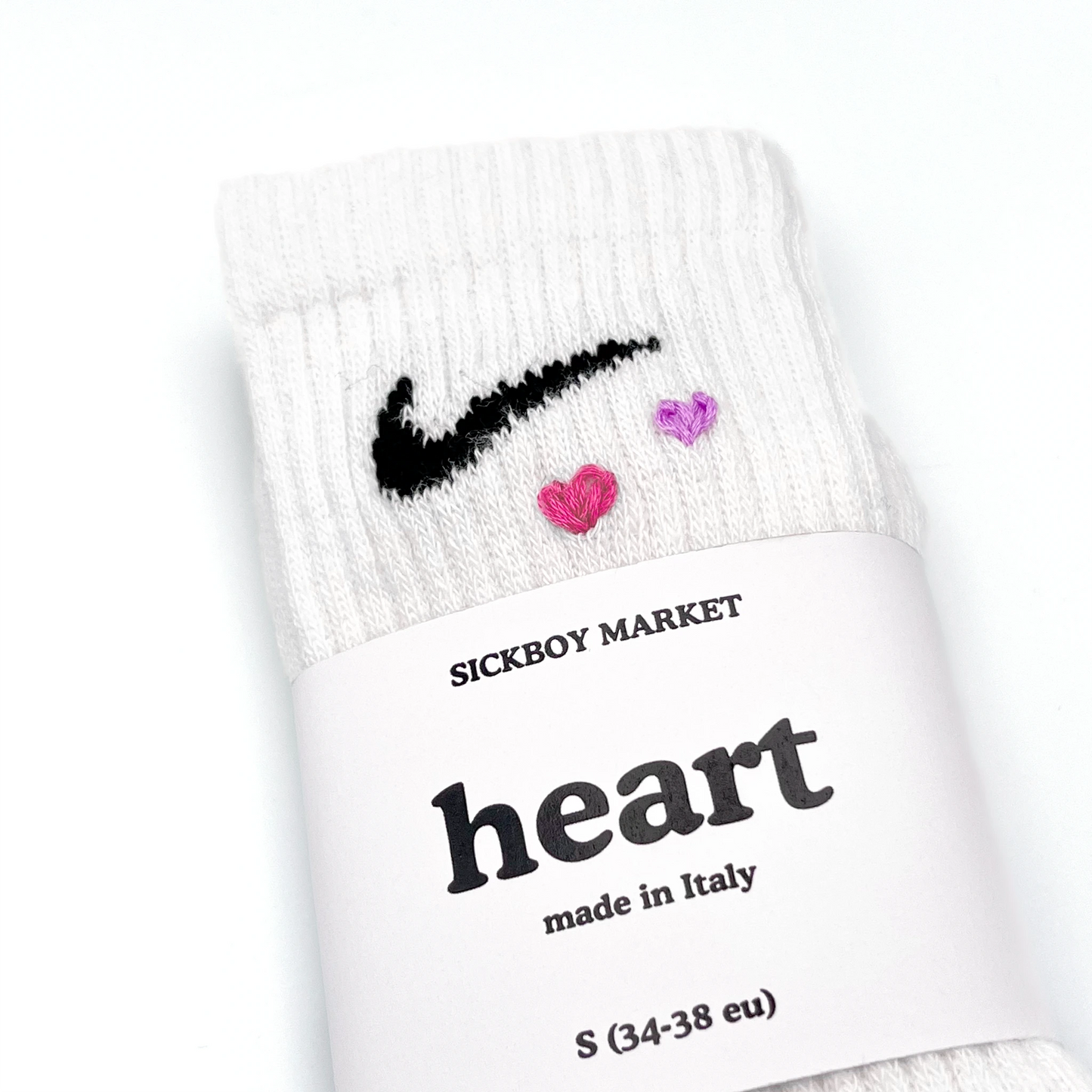 Heart - Calzini Nike Ricamati A Mano