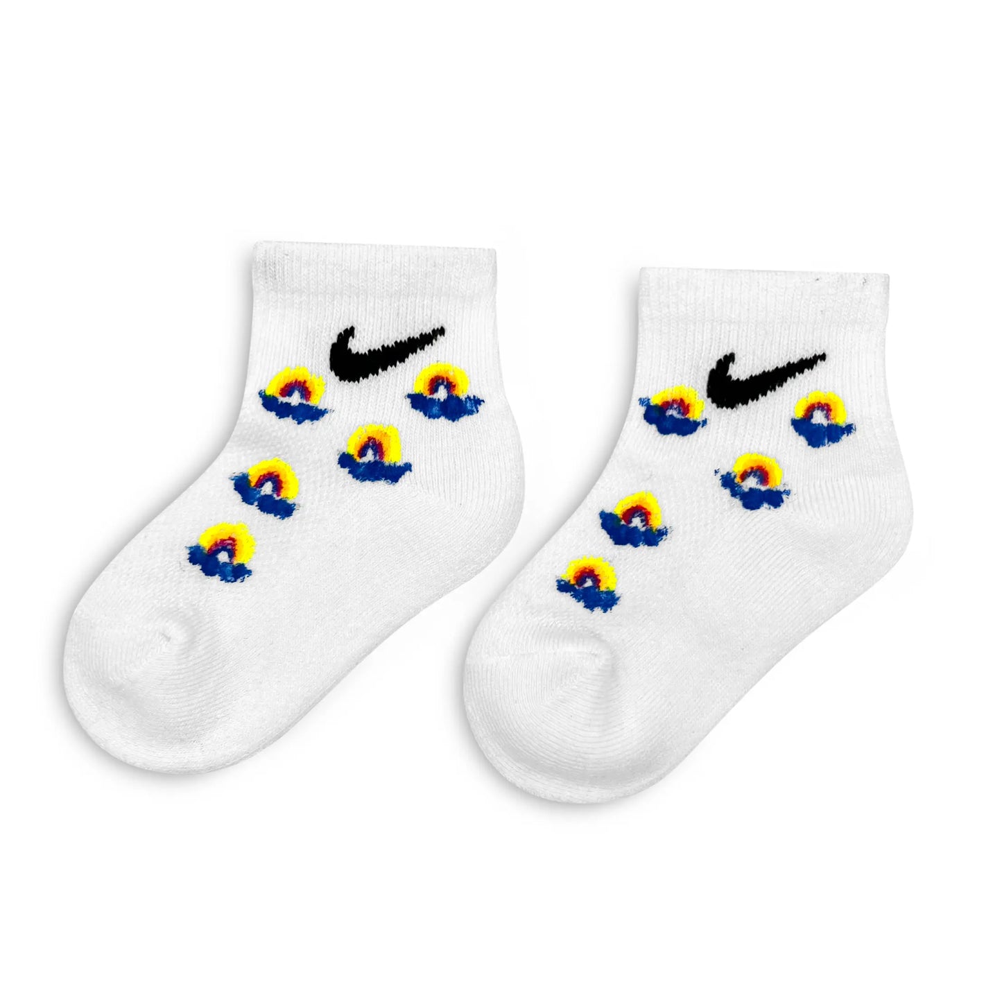 Arcobaleno - Calzini Nike Bimbo Dipinti a Mano