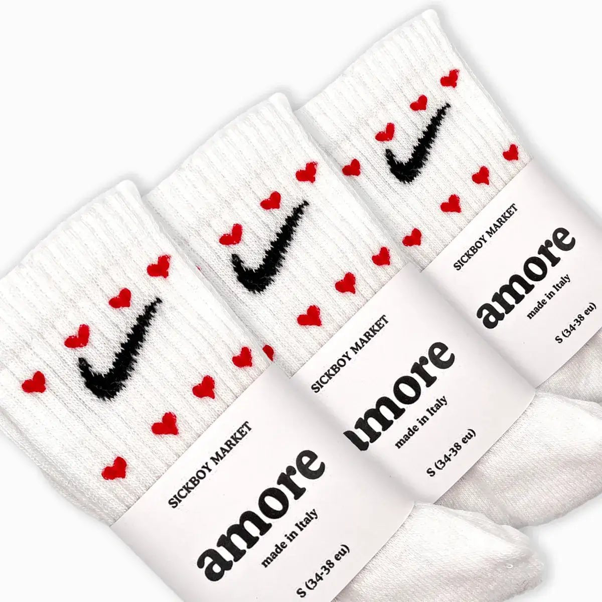 Love Pack - Set 3 Calzini Nike Dipinti A Mano - SICKBOY MARKET