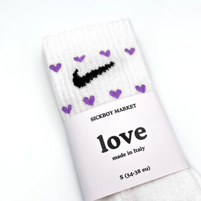 Coppia Love - Set 2 Calzini Nike Dipinti A Mano