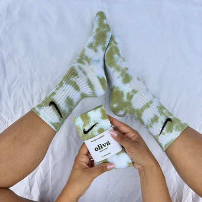 Oliva - Calzini Nike Tie Dye Polpaccio - SICKBOY MARKET