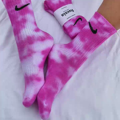 SICKBOY MARKET 'Fuchsia' - Chaussettes Nike Tie Dye fabriquées en Italie