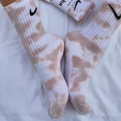 SICKBOY MARKET 'Mocha' - Chaussettes Nike Tie Dye fabriquées en Italie