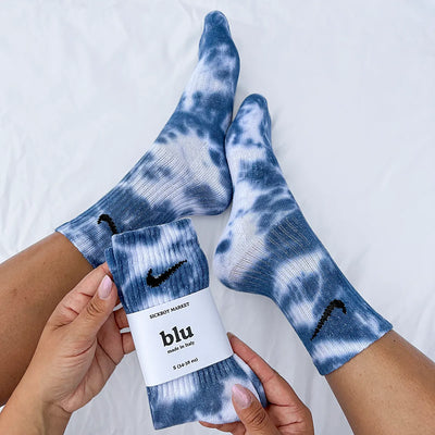 Blu - Calzini Nike Tie Dye Polpaccio